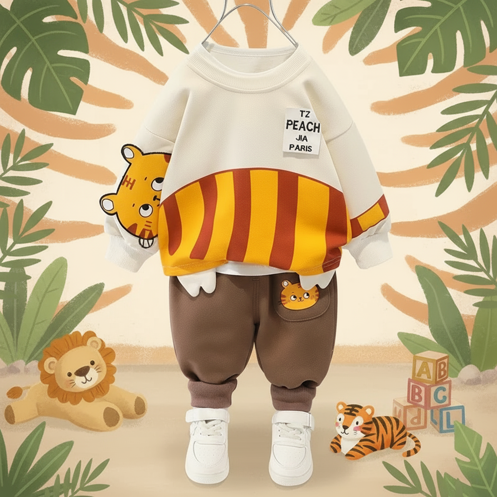 Mini Fashion™ - Warm & Zacht – Tweedelige Kinder Kleding Set