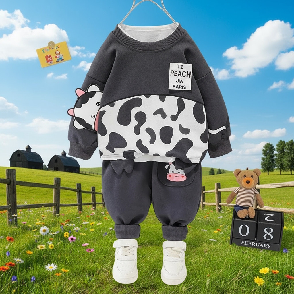 Mini Fashion™ - Warm & Zacht – Tweedelige Kinder Kleding Set